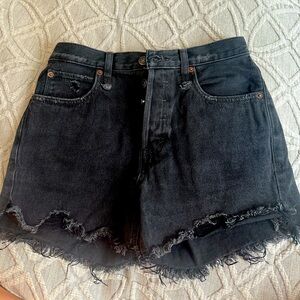 Free people black distressed Jean shorts